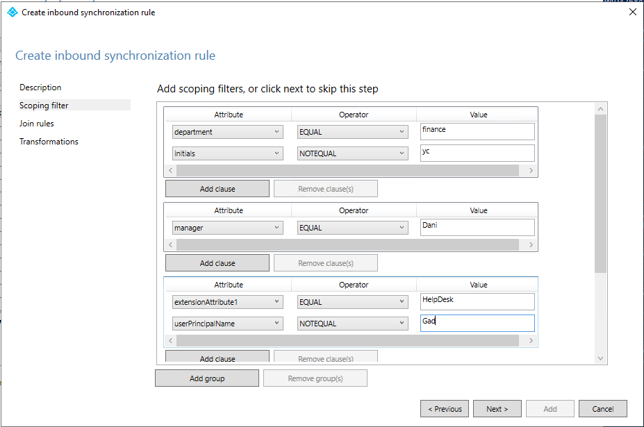 Azure AD Connect - סינון בסנכרון משתמשים