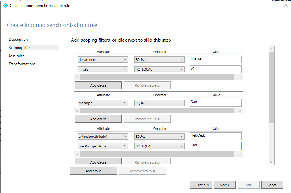 Azure AD Connect – סינון בסנכרון משתמשים